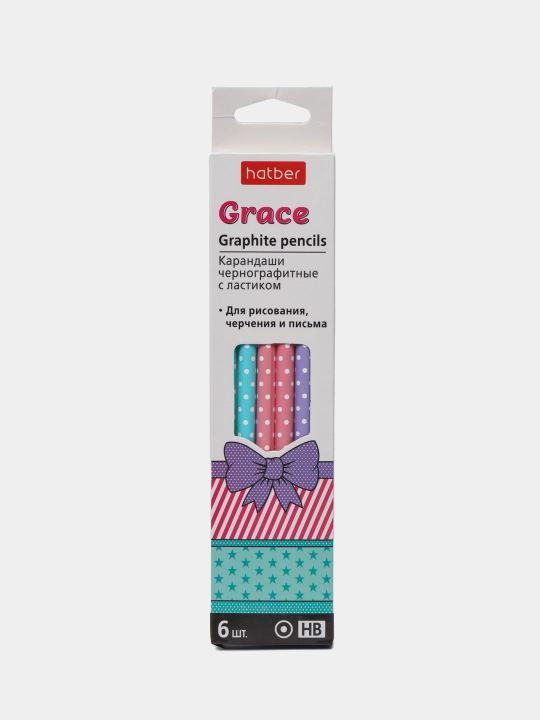 Карандаши Hatber Grace-Ассорти, чернографитные, 6 штук BLs 071063 q0000036572 - 