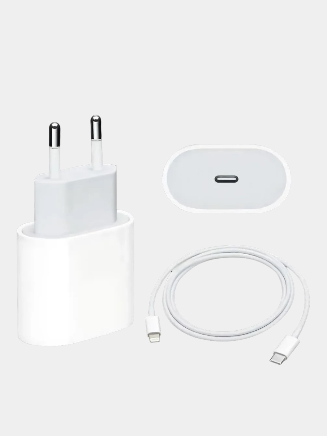 Быстрая зарядка для iPhone и iPad, AirPods USB-C, TYPE С адаптером питания  20W для телефона купить по низким ценам в интернет-магазине Uzum (517925)