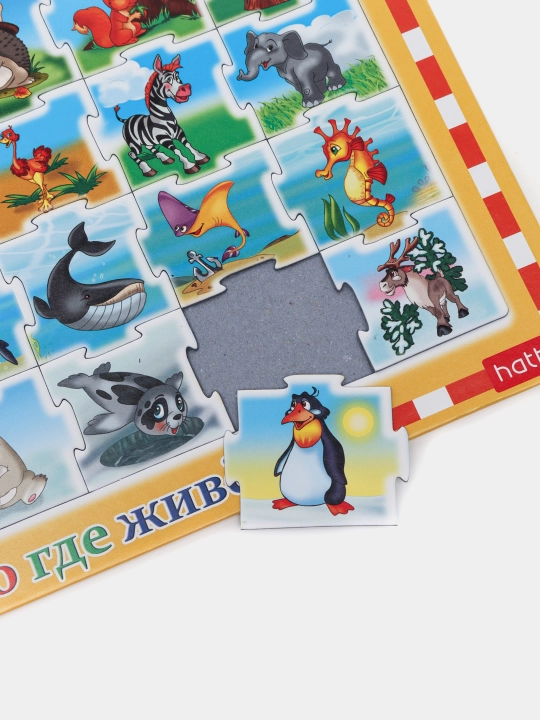 Развивающие пазлы Hatber "Кто где живет", 300 * 200 мм