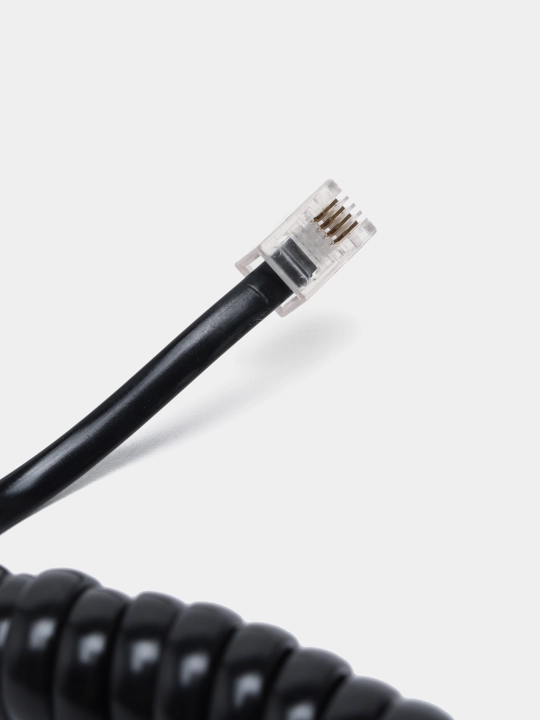 RJ11 telefon kabeli, telefon trubkasi uchun 3 metr, 3 dona to‘plam, mustahkam spiral sim