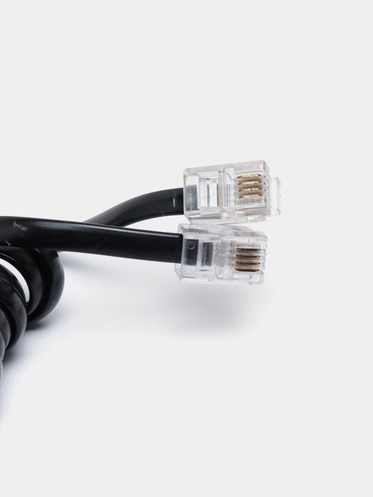 RJ11 telefon kabeli, telefon trubkasi uchun 3 metr, 3 dona to‘plam, mustahkam spiral sim