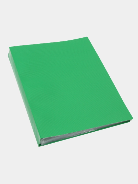 Plastik papka Hatber, yashil, A4f, Line 700 mkn, 40 mm, 100 qo'shimchalar