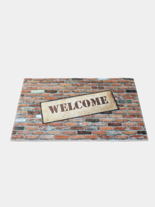 Коврик придверный в прихожую 50 * 80 Welcome, Dudu textile, с принтом - 