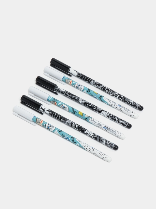 Ruchka Hatber Doodles gelli, ko'k, 0.5 mm, 6 dona