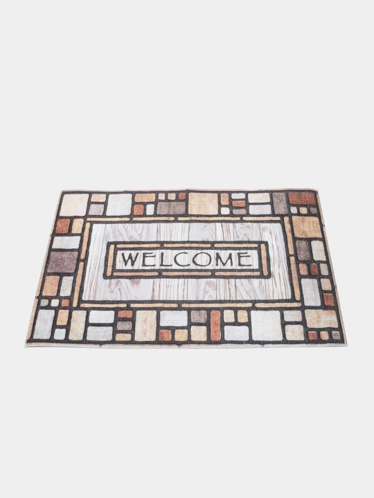 Коврик придверной Dudu textile, с принтом "Welcome", 50 * 80 см - 