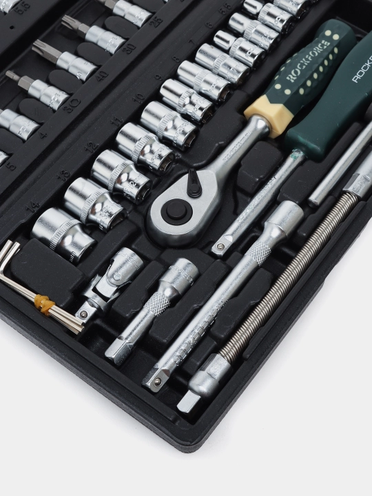 Nabor kluch, asboblar to'plami RockFORCE RF-2462-5, 1/4", 4-14 mm, 46 buyum keysda