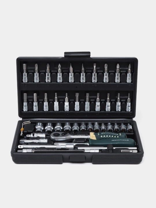Nabor kluch, asboblar to'plami RockFORCE RF-2462-5, 1/4", 4-14 mm, 46 buyum keysda - 