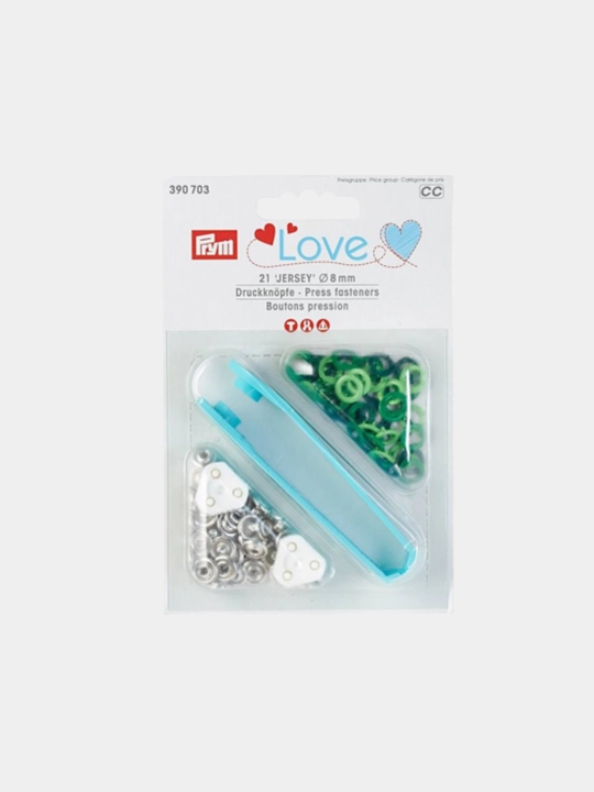 Prym Love, кнопка джерси, 8 мм, зеленого цвета