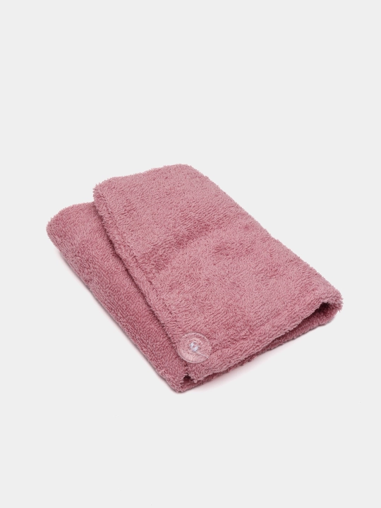 Soch quritish uchun mikrofibrali sochiq-turban, tugmali mahkamlash, tez nam yutuvchi