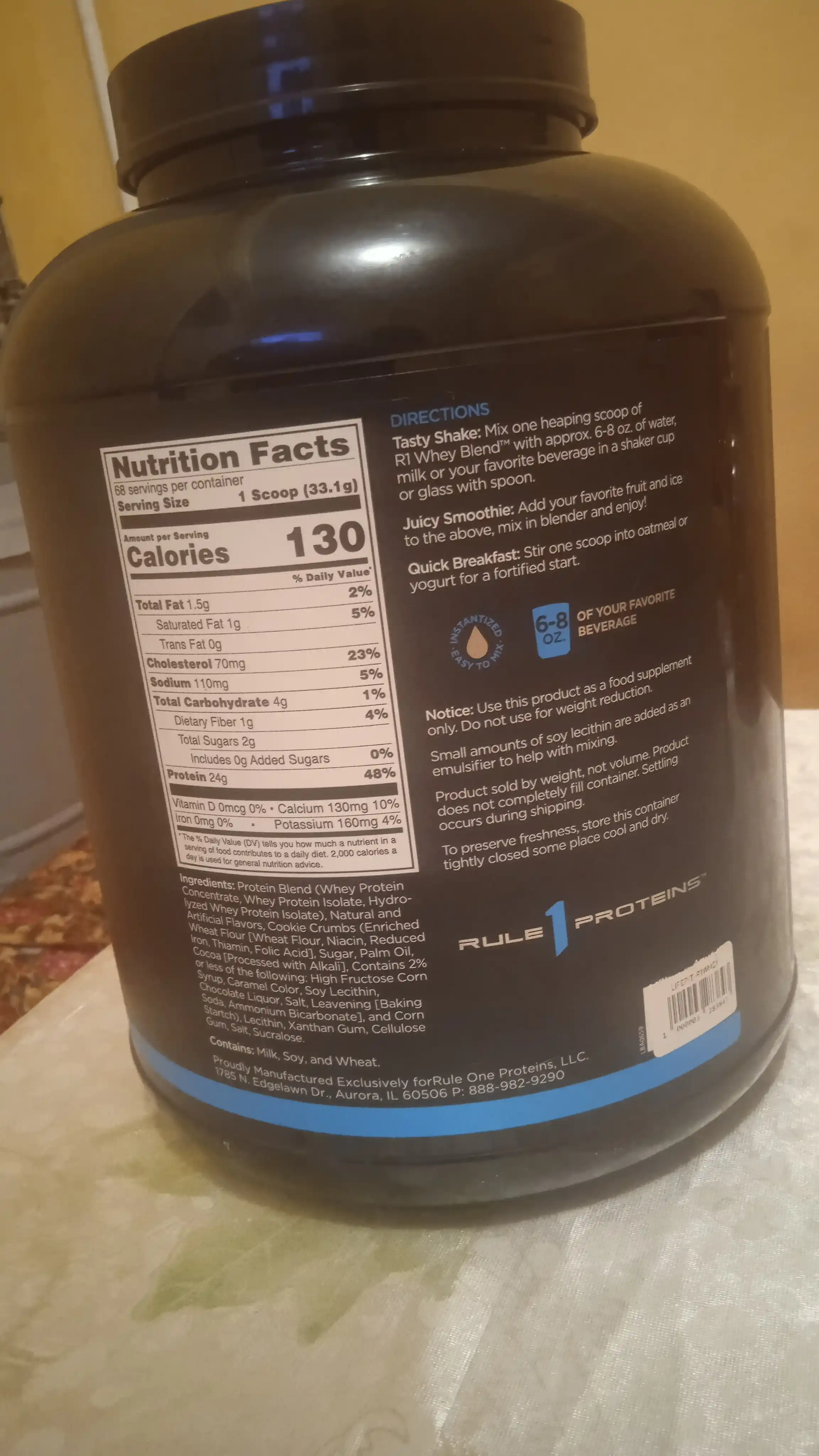 Oqsil zardobi Rule 1 Whey Blend 100%, 2.28 kg 68 portsiya
