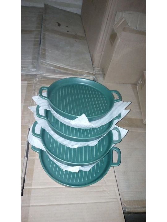 Keramikadan ishlangan dumaloq likopchalar Happy Kitchen, 4 in 1