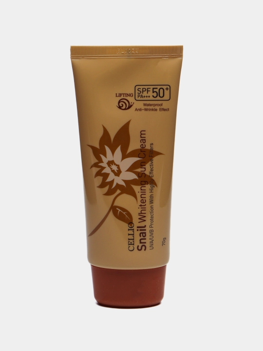 Quyoshdan himoyalovchi krem, CELLIO, Kollagen, Snail, Hyaluron, Green tea, SPF/PA50+++, 70