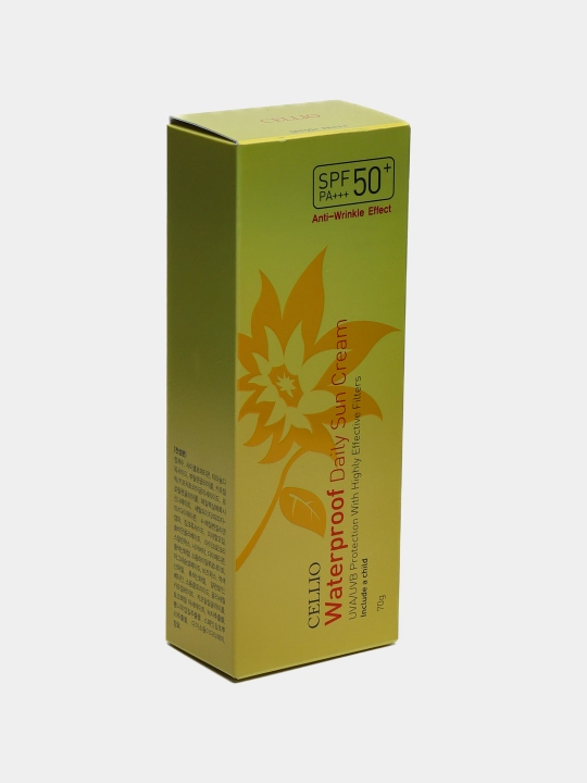 Quyoshdan himoyalovchi krem, CELLIO, Kollagen, Snail, Hyaluron, Green tea, SPF/PA50+++, 70