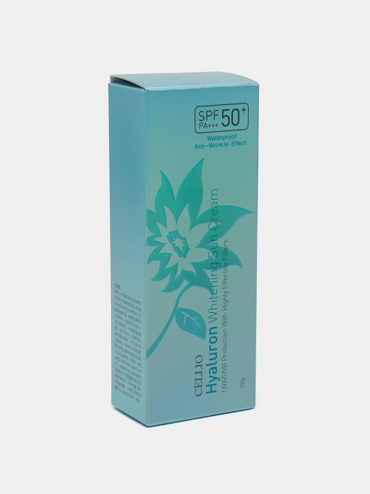 Quyoshdan himoyalovchi krem, CELLIO, Kollagen, Snail, Hyaluron, Green tea, SPF/PA50+++, 70