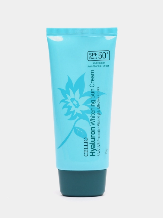 Quyoshdan himoyalovchi krem, CELLIO, Kollagen, Snail, Hyaluron, Green tea, SPF/PA50+++, 70