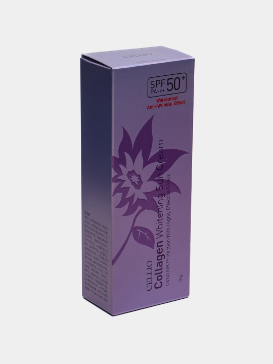 Quyoshdan himoyalovchi krem, CELLIO, Kollagen, Snail, Hyaluron, Green tea, SPF/PA50+++, 70