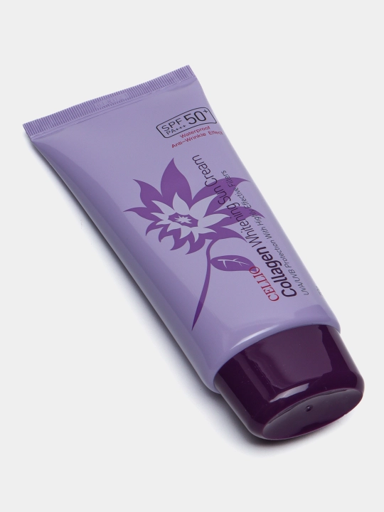 Quyoshdan himoyalovchi krem, CELLIO, Kollagen, Snail, Hyaluron, Green tea, SPF/PA50+++, 70