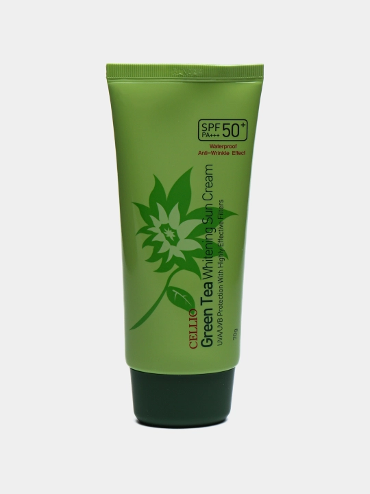 Quyoshdan himoyalovchi krem, CELLIO, Kollagen, Snail, Hyaluron, Green tea, SPF/PA50+++, 70