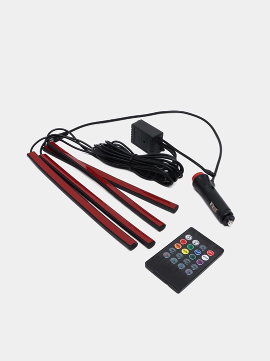 Avtomobildagi oyoqlar uchun ichki yoritish LED RGB, ovoz boshqaruvchisi, 48 LED