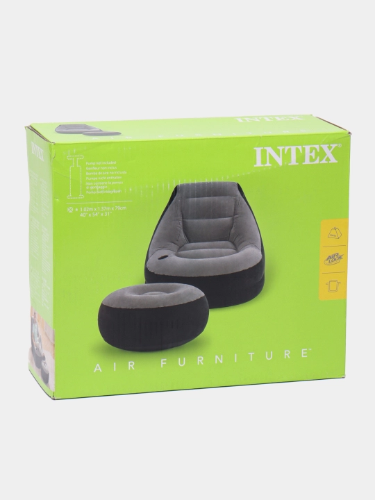 Кресло надувное Empire Chair Intex, с прозрачной отделкой