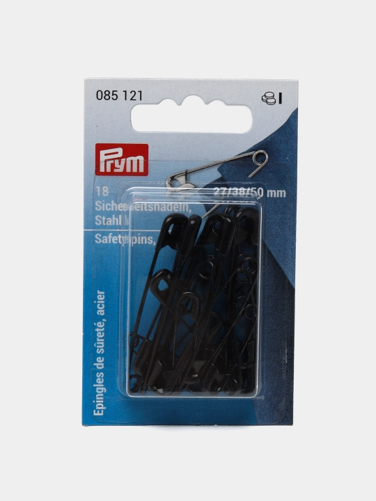Английские булавки  Prym, 27*38*50 мм, черного цвета, 18 шт - 