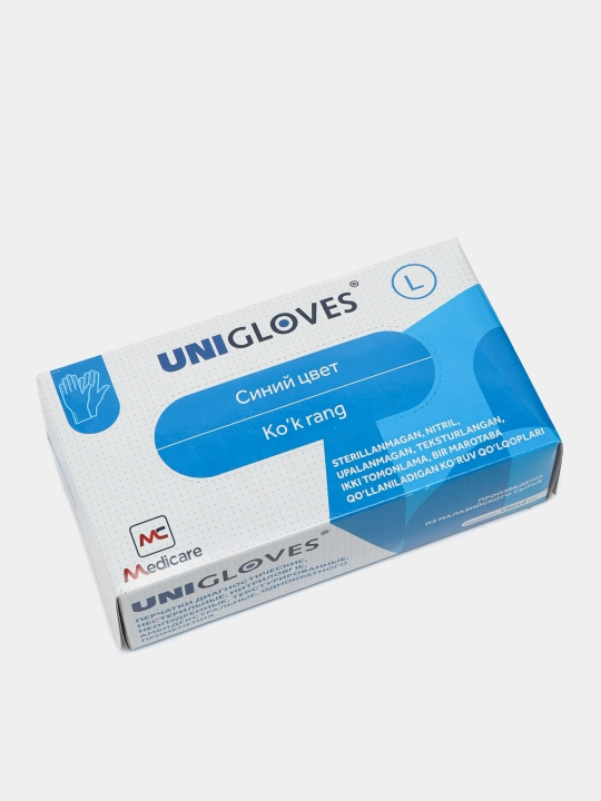 Медицинские одноразовые перчатки Unigloves нитриловые, неопудренные, 100 шт
