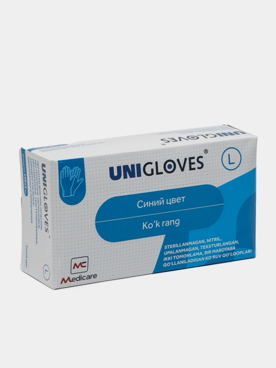 Медицинские одноразовые перчатки Unigloves нитриловые, неопудренные, 100 шт
