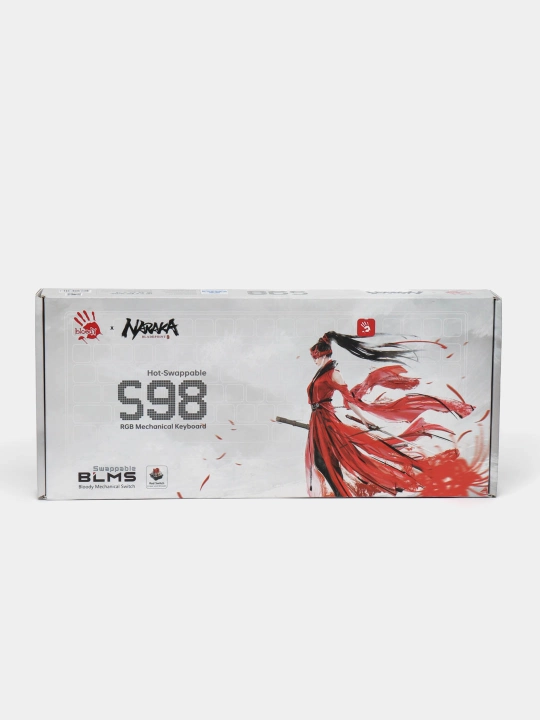 Bloody S98 Naraka  механическая игровая RGB-клавиатура, BLMS Red Plus, Hot-Swap, 98 клавиш