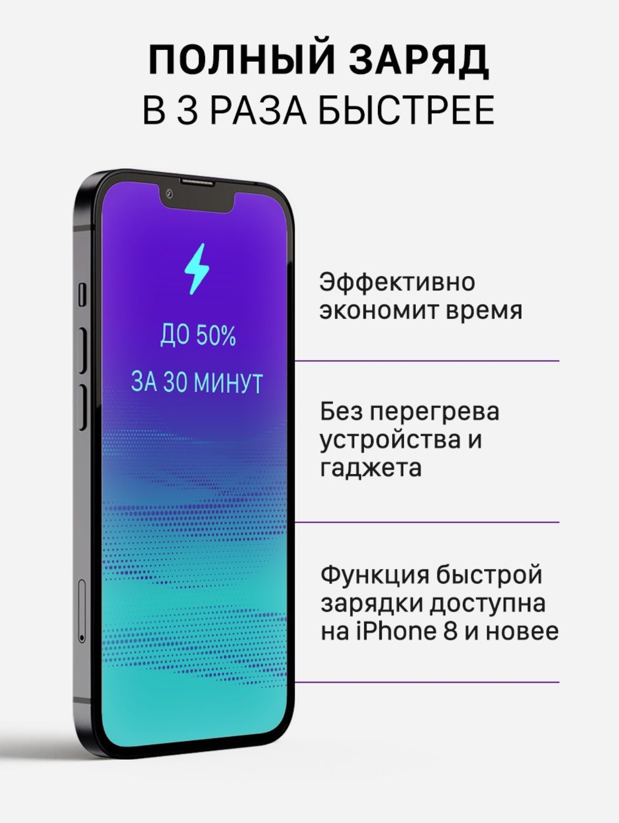 Зарядное устройство для iPhone, кабель Type-C/Lightning, с быстрой  зарядкой, 20 Вт купить по низким ценам в интернет-магазине Uzum (841807)