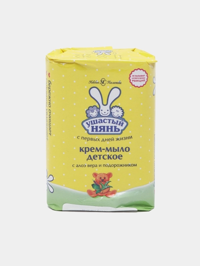 Детское крем-мыло "Ушастый нянь" с алоэ вера и подорожником, 100 г — FORYOU-P07CF16