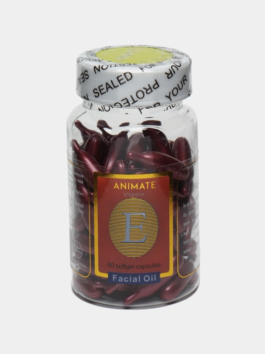 Масло для сухой кожи лица Animate Face Oil, с витамином Е подтягивающие, 60 капсул - 