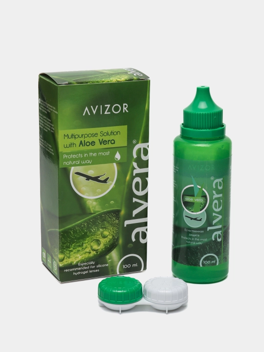 Раствор для линз с алоэ вера AVIZOR Alvera, 100 мл, контейнер