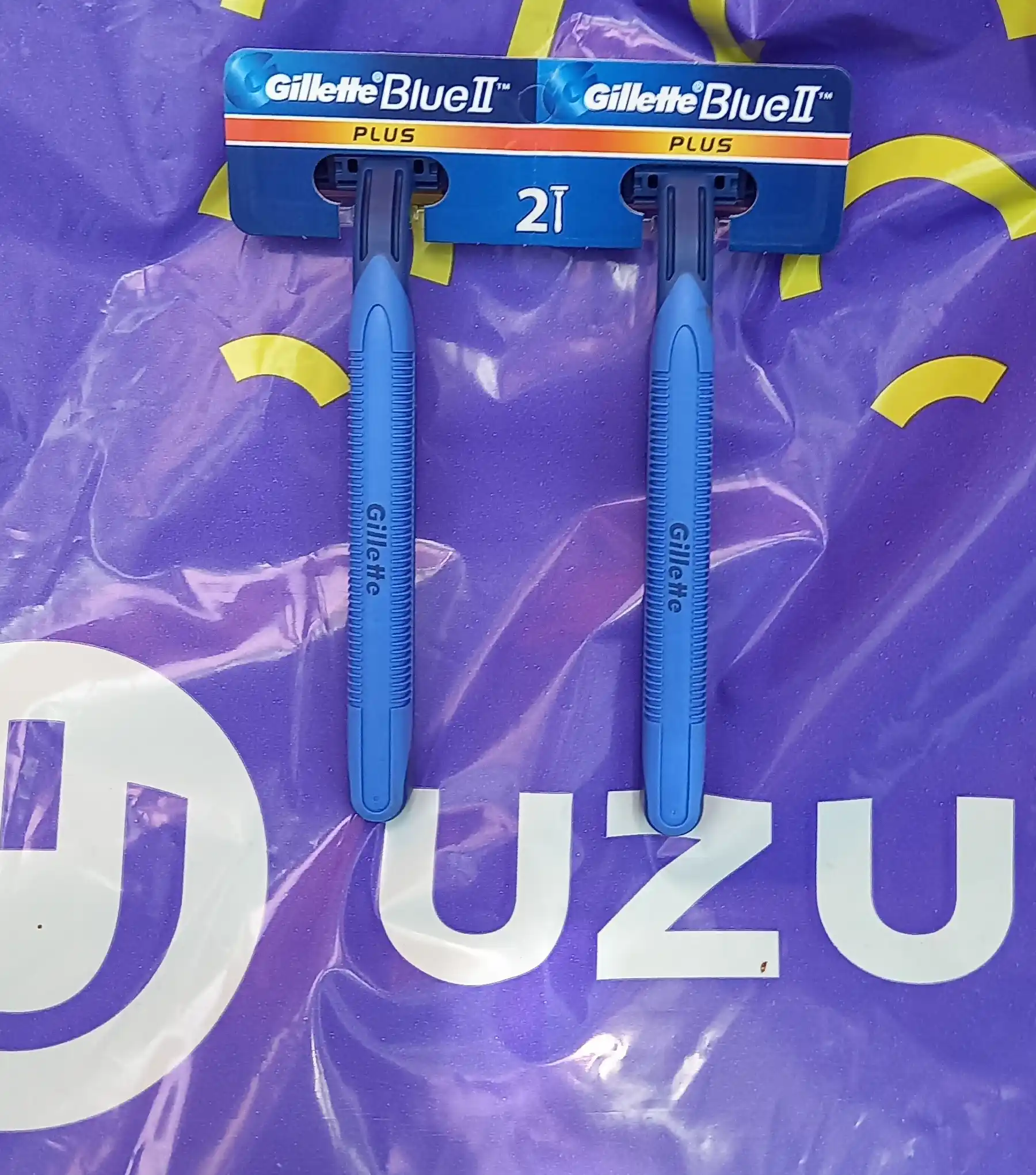 Gillette Bir martalik erkaklar ustarasi Blue2 Plus, 2 ta tig‘li, 2 dona, qo‘zg‘almas kallak