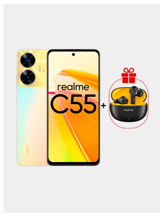 Смартфон realme C55  + беспроводные наушники T100 Buds