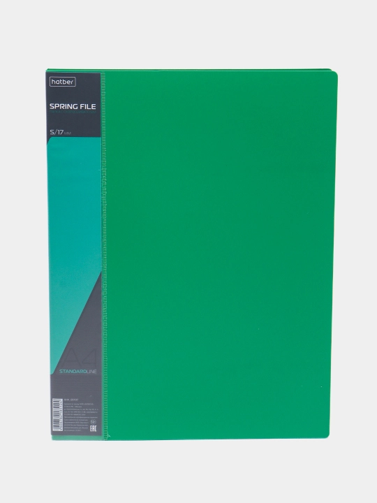 Papka Hatber, plastik A4 700, yashil, 17 mm