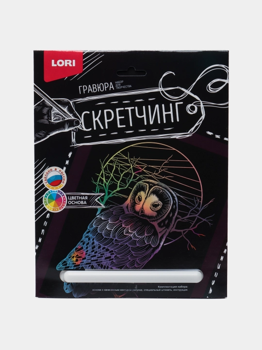 Скретчинг Lori Животные Сова Гр-726, 18 * 24 см - 