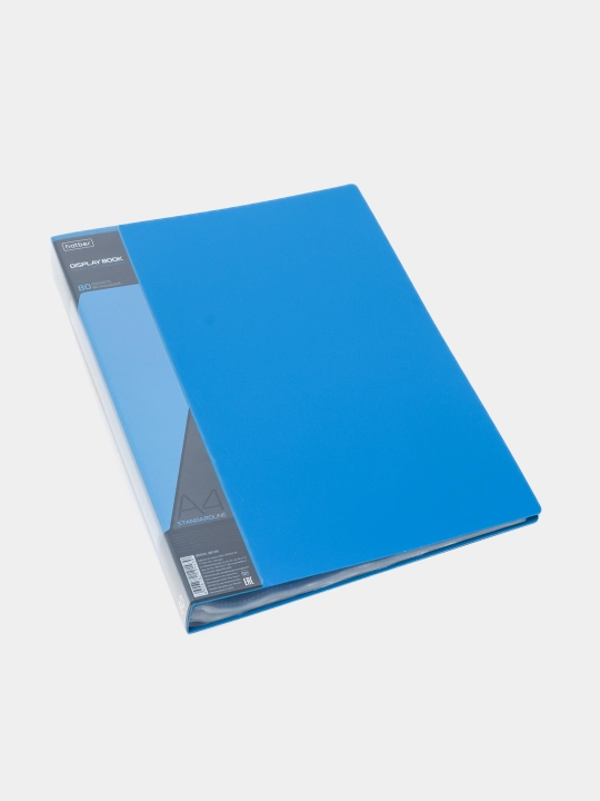 Plastik papka Hatber Standart, 80 qo'shimcha A4, 40 mm 800 mikron, rangi ko'k