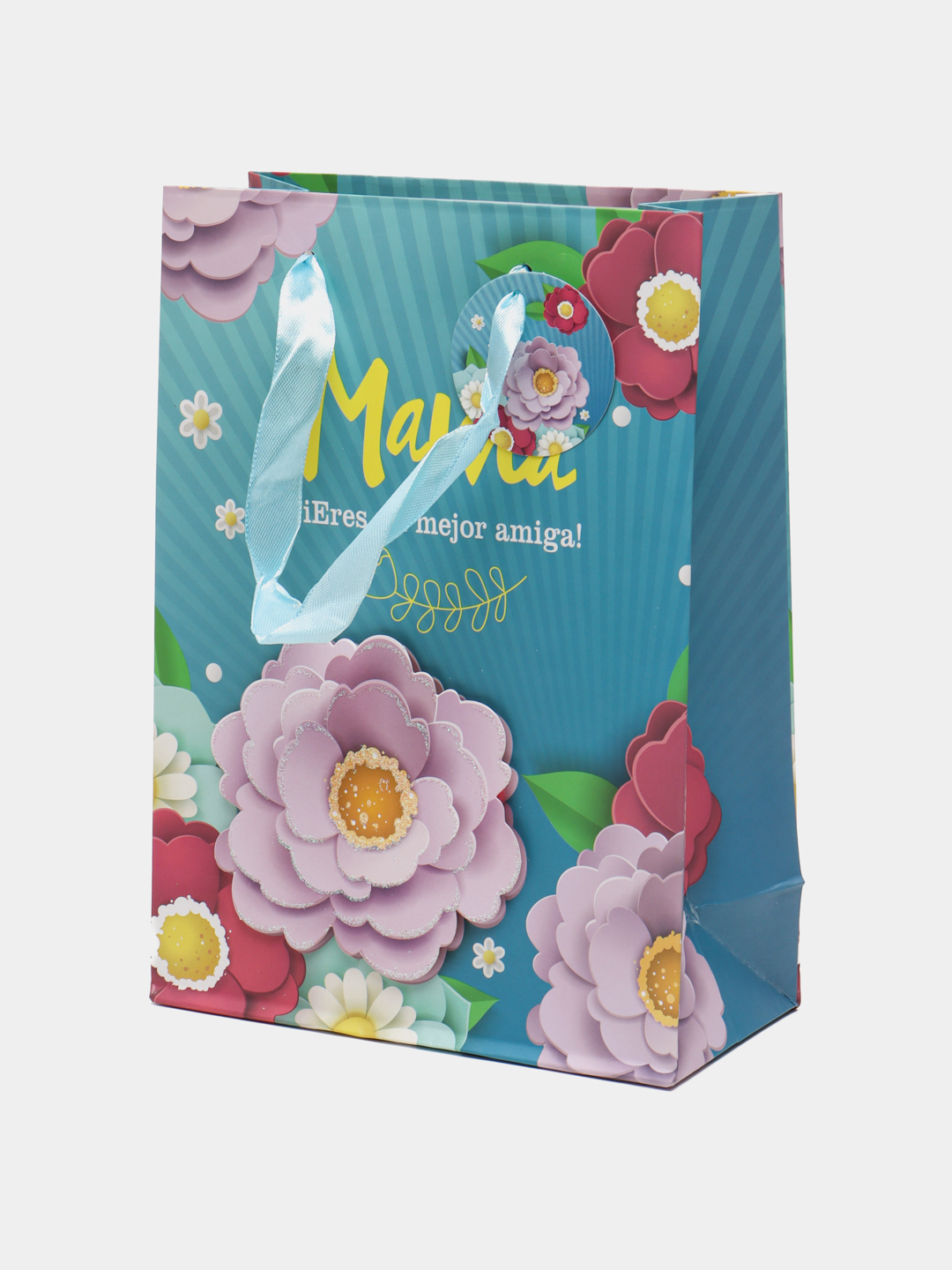 пакет маме. пакет маме. пакет маме. пакет с петлевой ручкой 35*28см (55мкм) нежное трио. подарочный пакет с блестками.