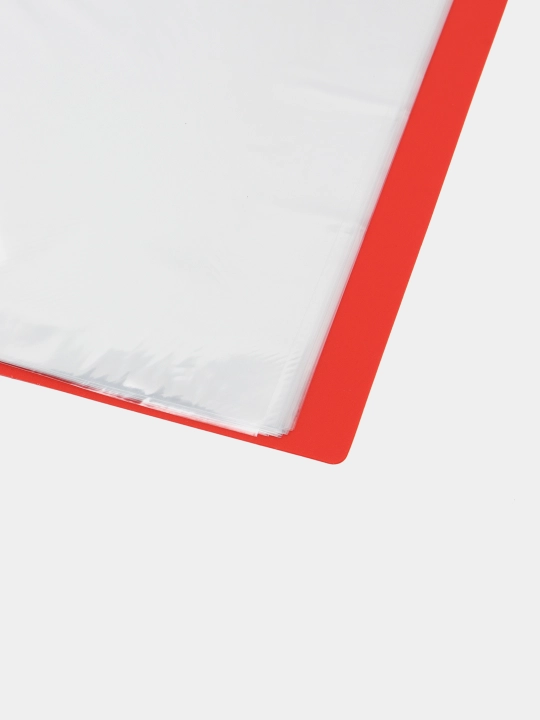Plastik papka Hatber Line, 60 qo'shimcha A4, 21 mm 500 mkm, rangi qizil
