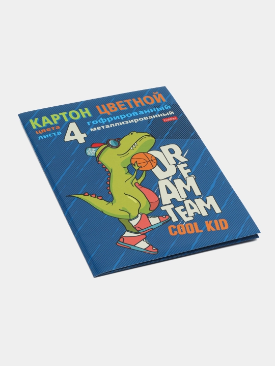 Metalllashtirilgan rangli karton to'plami, gofrirovka qilingan, 4l 4 rang
