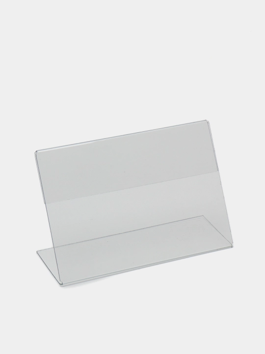 Shaffof akrildan yasalgan zarbaga chidamli stol usti narxnomasi, 100*70 mm