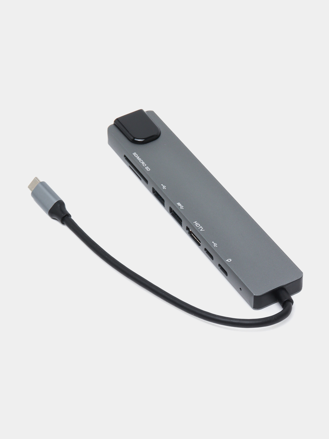Переходник 8 в 1 концентратор Type-C - HDMI, Ethernet, USB-C, USB, SD ...