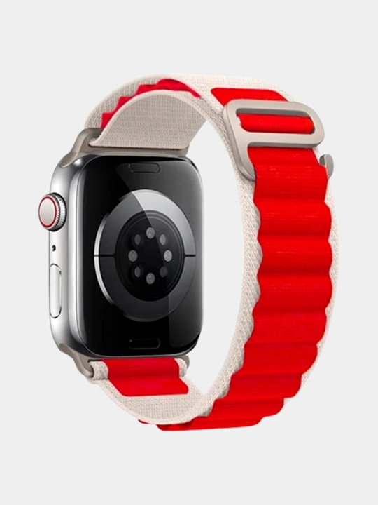 Ремешок нейлоновый для Apple Watch 3,4,5,6,7,8,9,10,11,SE и Ultra, размер 42-44-45-49 мм