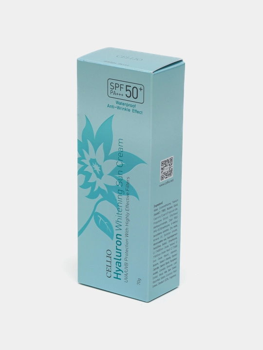 Quyoshdan himoyalovchi krem, CELLIO, Kollagen, Snail, Hyaluron, Green tea, SPF/PA50+++, 70