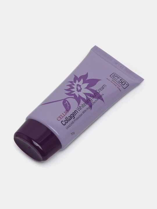 Quyoshdan himoyalovchi krem, CELLIO, Kollagen, Snail, Hyaluron, Green tea, SPF/PA50+++, 70