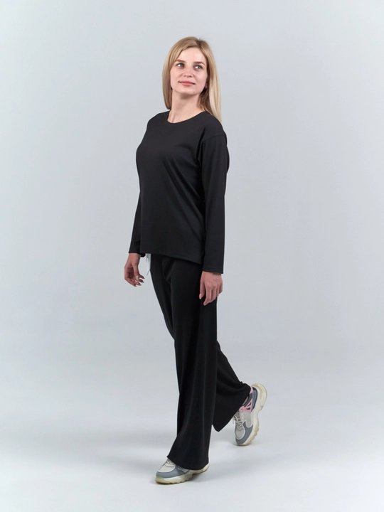 W21-01 Karina Ayollar uchun sport kostyumi to'plami katta o'lchamli palazzo ikki qismli ayollar uchun