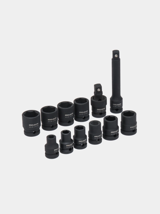 Perkussiya boshlari to'plami Projahn 1/2", 10-24 mm, 12 dona - 
