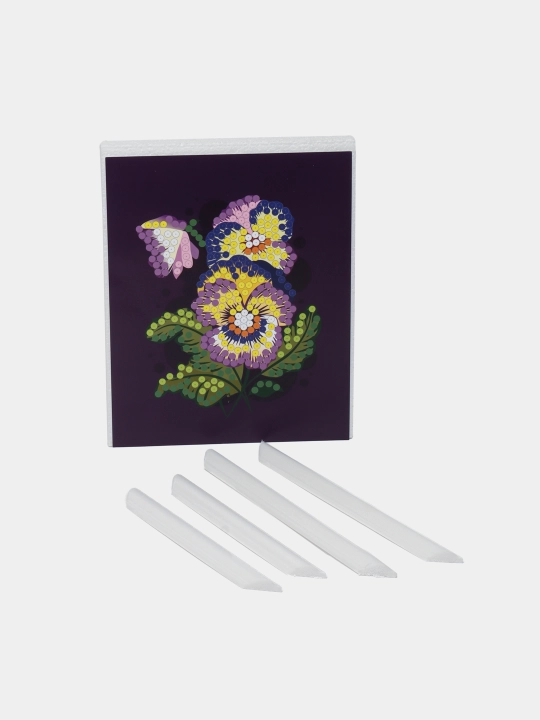 Payetli rasm "Анютины глазки" Ап-056, 20 * 25 sm
