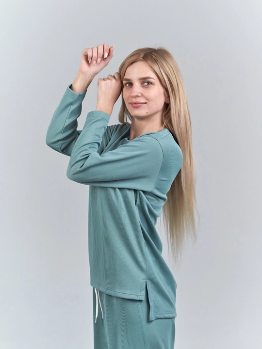 W21-01 Karina Ayollar uchun sport kostyumi to'plami katta o'lchamli palazzo ikki qismli ayollar uchun
