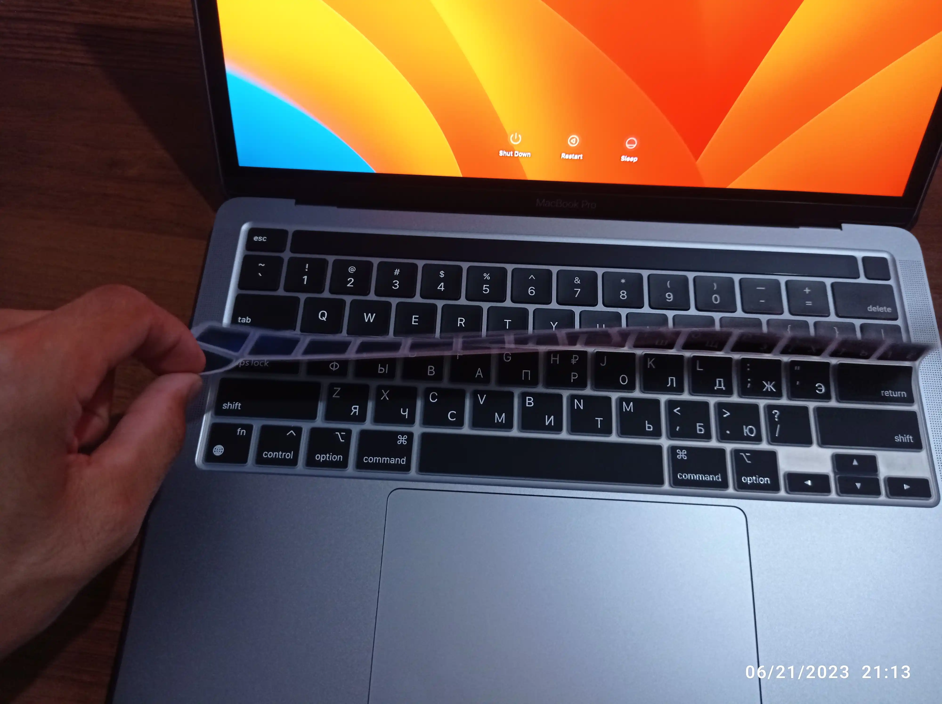 Накладка на клавиатуру для MacBook, Rus/Eng, русский